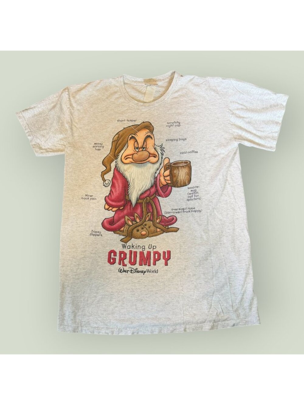 Vintage Walt Disney World Grumpy Snow White Sleepwear Nightgown OSFM